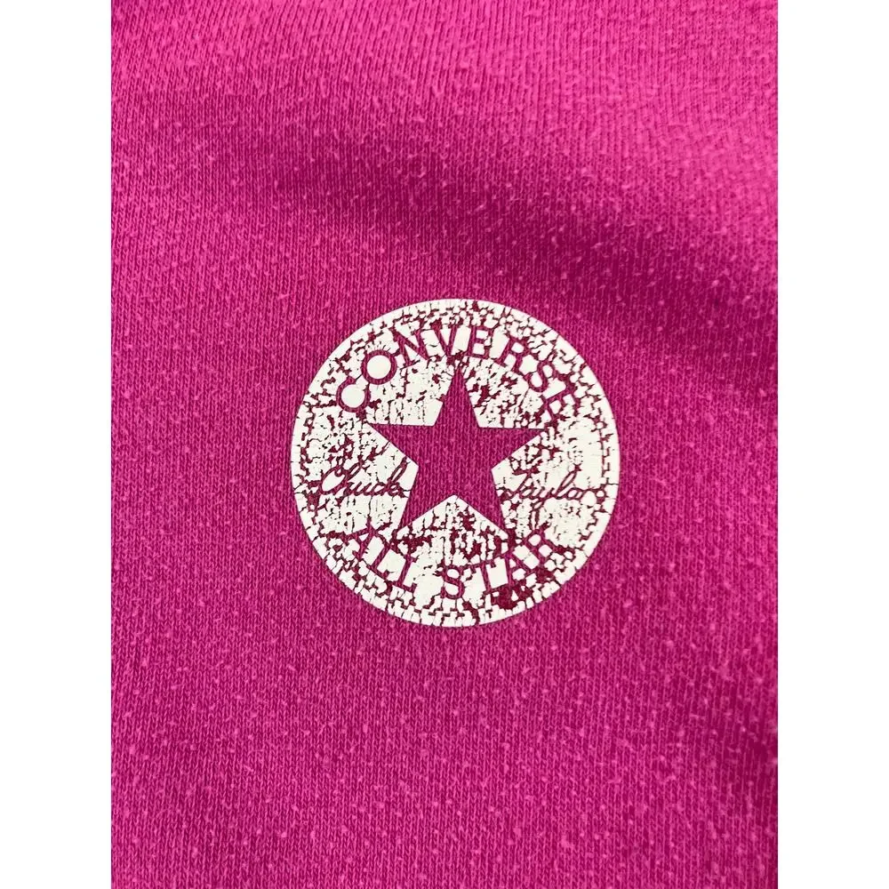 Converse Girls L 12-13 Pink Chuck Taylor Full Zip Hoodie Logo Sweatshirt